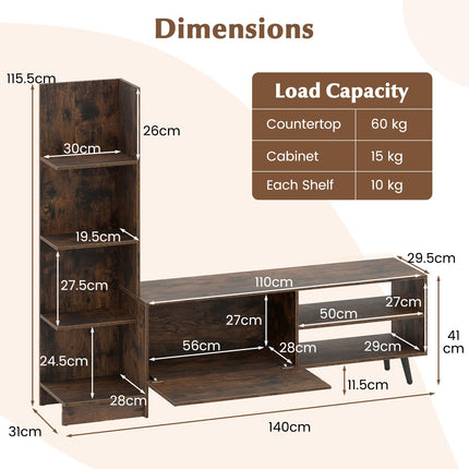 TV Stand for Up to 50 Inch TVs, Adjustable Shelf, Cabinet