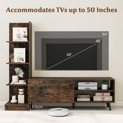 TV Stand for Up to 50 Inch TVs, Adjustable Shelf, Cabinet