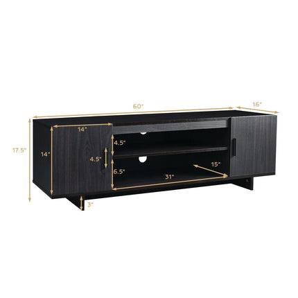 TV Stand for Up to 65 Inch TVs, 2 Cabinets, Shelves