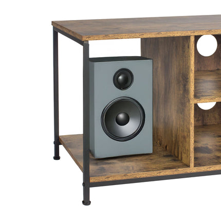 TV Stand with 4 Compartments, Wood-Effect Finish