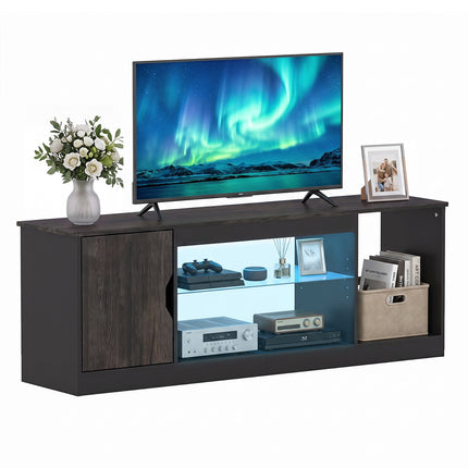 TV Stand with LED Lights & Adjustable Shelf for 65" TVs