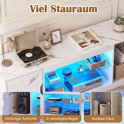 TV Stand with LED Lights & Adjustable Shelf for 65" TVs