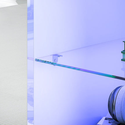 TV Stand with RGB LED Lights, Glossy White Finish