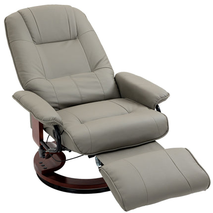 Lounger, electric 145° tilt, synthetic leather, grey