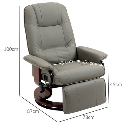 Lounger, electric 145° tilt, synthetic leather, grey
