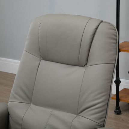 Lounger, electric 145° tilt, synthetic leather, grey