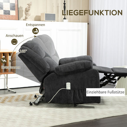 Electric recliner with lift assist - black, side pocket