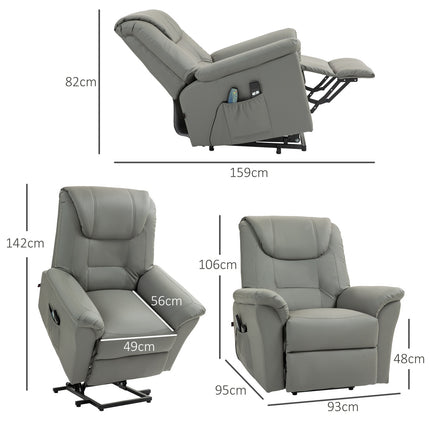 Electric recliner TV chair with heating, massage and stand-up assistance