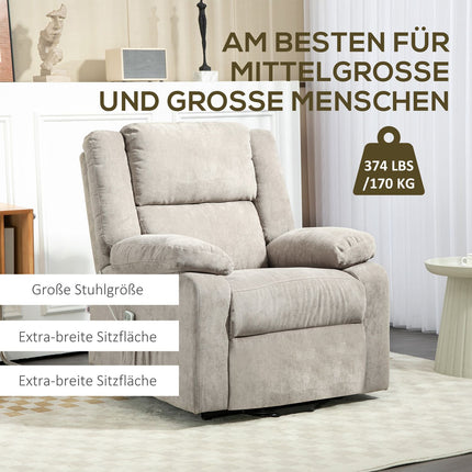 Electric recliner, standing aid, pocket spring, light grey