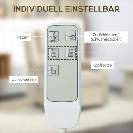 Electric recliner, standing aid, pocket spring, light grey