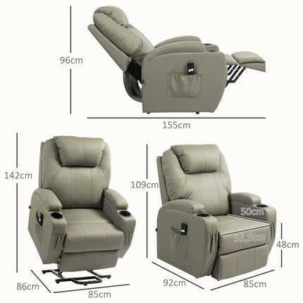 Electric recliner TV chair with standing aid & cup holder