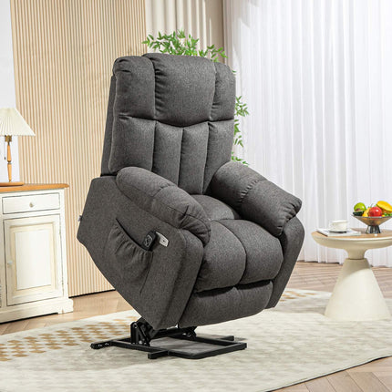 Electric reclining TV armchair with USB port, dark grey