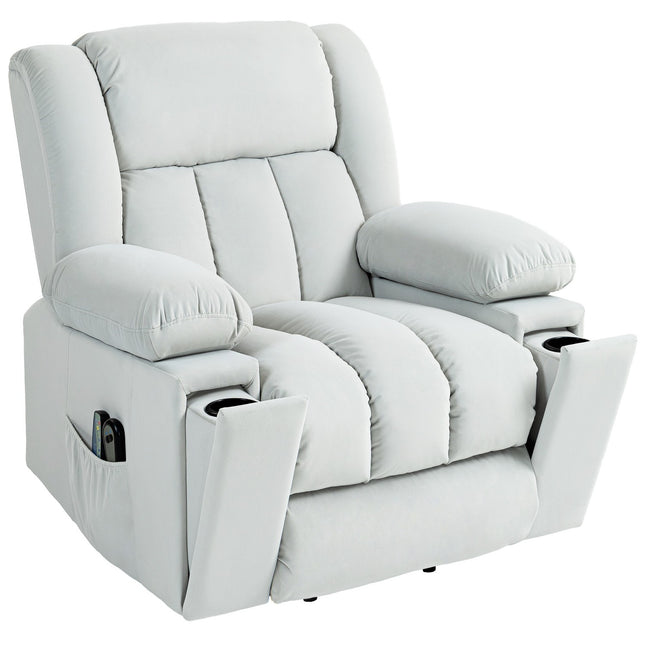 Electric recliner TV chair with massage and heating, USB ports