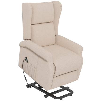 TV armchair with electric lift and lockable tilt, cream