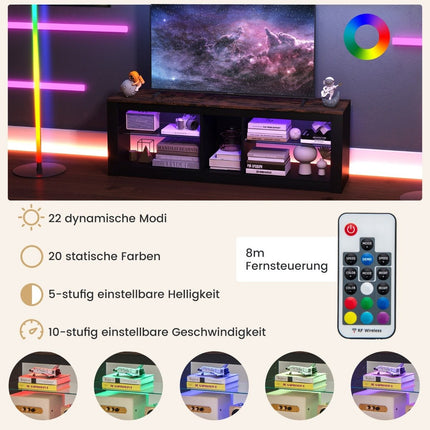 TV cabinet with LED lighting for televisions up to 65 inches. Modern entertainment center