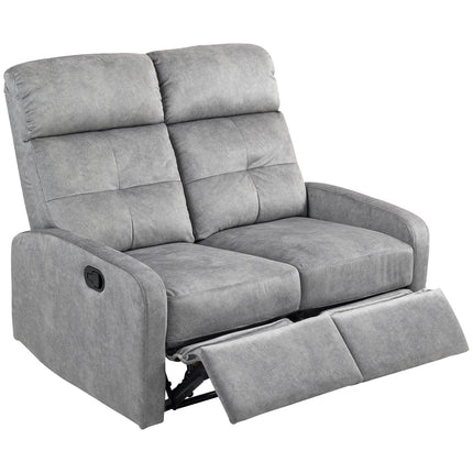 Recliner sofa, 2-seater with footrest, Pocket Spring, Grey