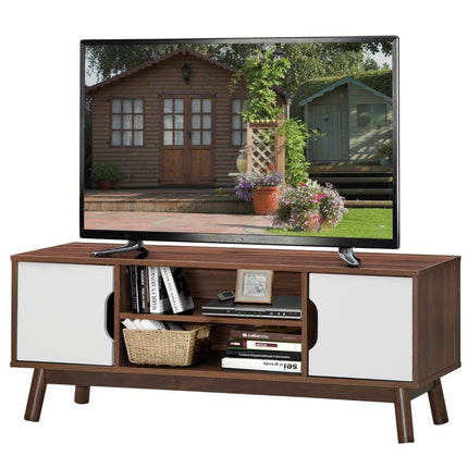 TV stand TV cabinet wood for TVs up to 50" TV stand with open shelf white
