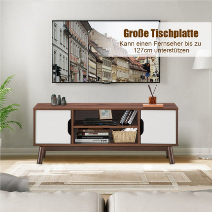 TV stand TV cabinet wood for TVs up to 50" TV stand with open shelf white