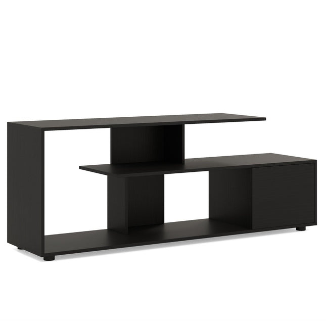 TV stand for TVs up to 55 inches with shelves &amp; Cabinet TV cabinet lowboard black