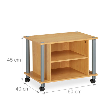TV table with wheels and 2 compartments