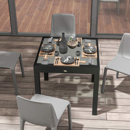Large outdoor garden table - 160x80 cm, aluminum frame