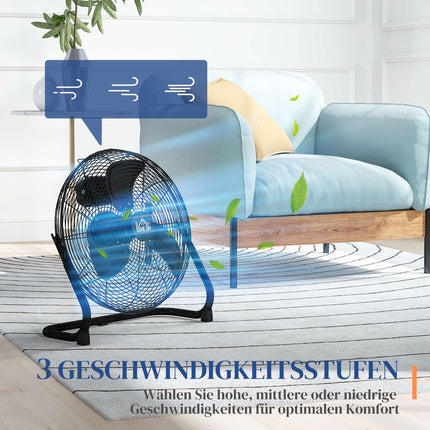 Electric table fan, 3 speeds & 120° tilt, black