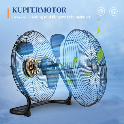 Electric table fan, 4 speeds, 120° adjustable angle, black