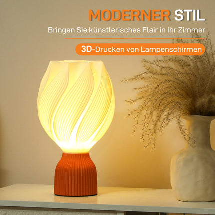 LED Table Lamp with 3D Flower Lampshade, White