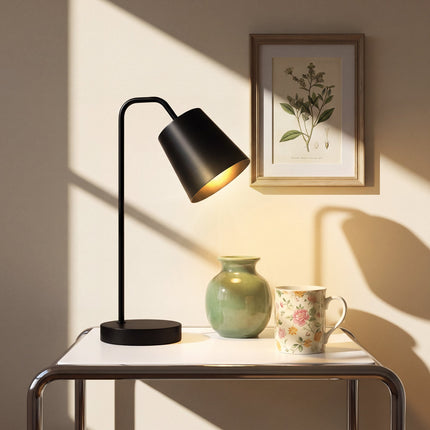 Table Lamp Set Of 2, Black Steel, USB-A/USB-C, E27