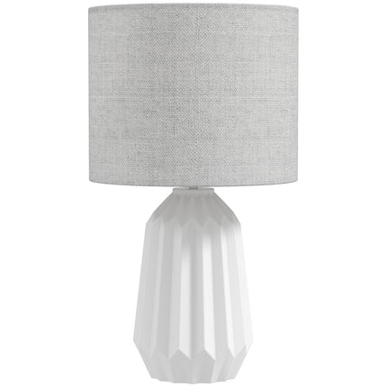 Table Lamp with Linen Shade, 22x22x39 cm, White