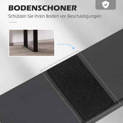 Black table leg set in steel - square profiles, 60x72 cm