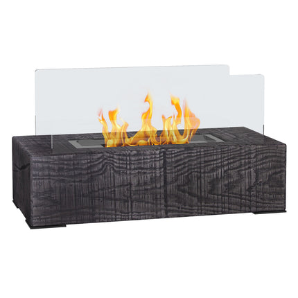 Portable bio-ethanol table stove, wood look, steel
