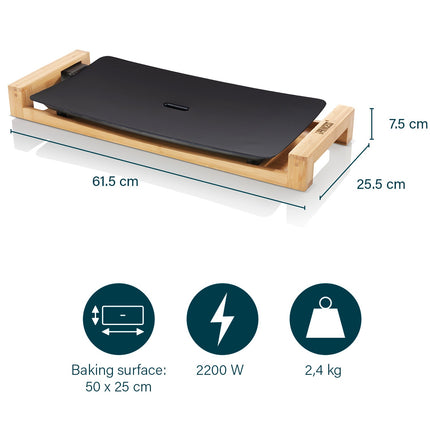 Table grill Table Chef Pure Black Bamboo 50X25
