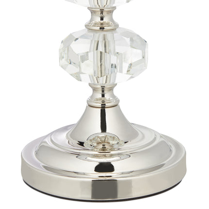 Table lamp in crystal and velvet green