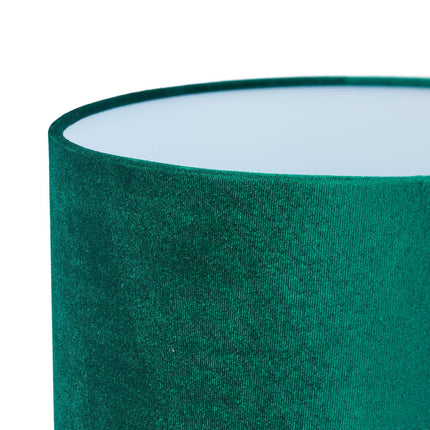 Table lamp in crystal and velvet green
