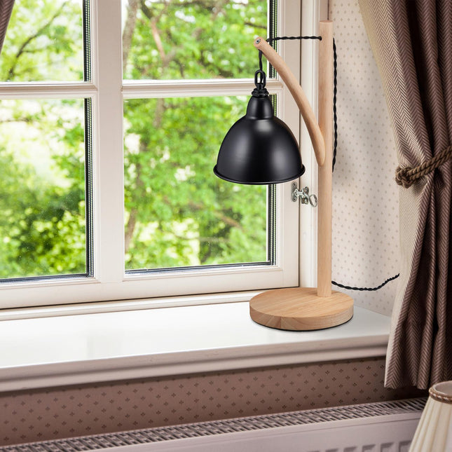 Table lamp in wood and metal