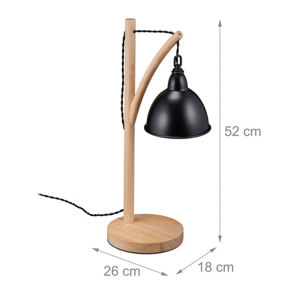 Table lamp in wood and metal