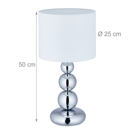 Table lamp with balls silver