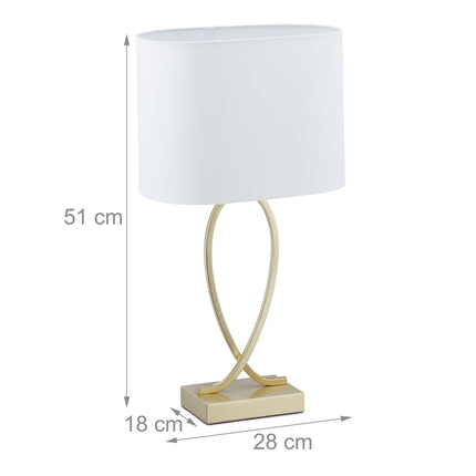 Table lamp with fabric shade gold