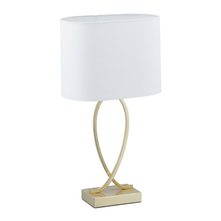 Table lamp with fabric shade gold