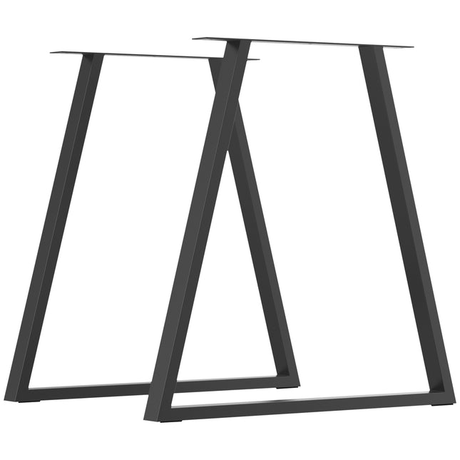 Nogi do stołu, zestaw 2 bieżników, trójkątne nóżki meblowe ze stali, rama stołu do jadalni 70 x 72 cm, stal, kolor czarny |