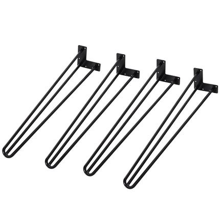 Steel table legs, set of 4, 12x12x72 cm, black finish