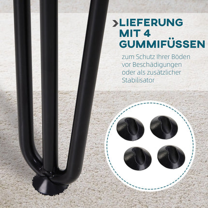 Steel table legs, set of 4, 12x12x72 cm, black finish