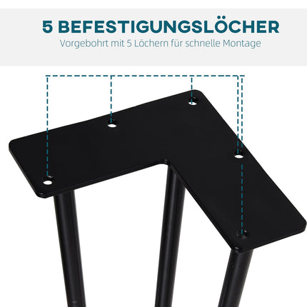 Steel table legs, set of 4, 12x12x72 cm, black finish