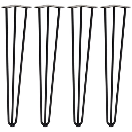 Steel table legs, set of 4, 12x12x72 cm, black finish