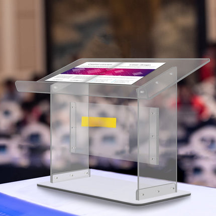 Tabletop Clear Acrylic Lectern, 19.5-Inch, Slanted Top
