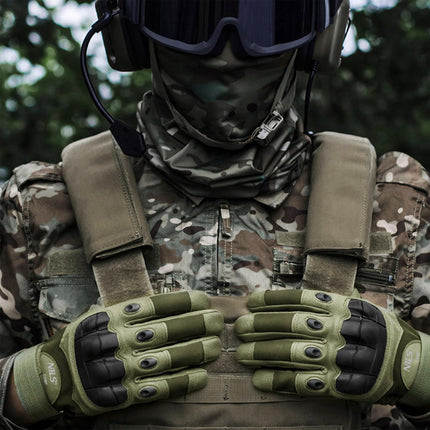 Tactical Gloves, Green, Large, Durable Material