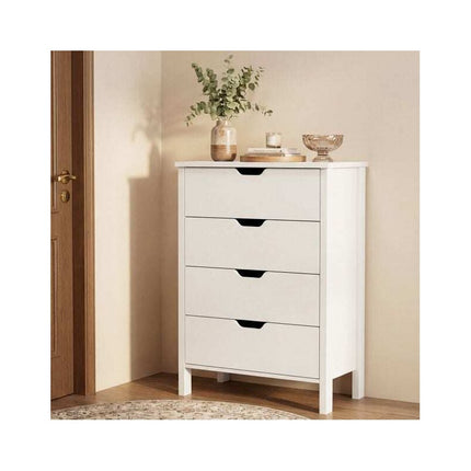 Tall 4-Drawer Storage Dresser with Anti-Tipping Kits, White, 60 x 40 x 95 cm