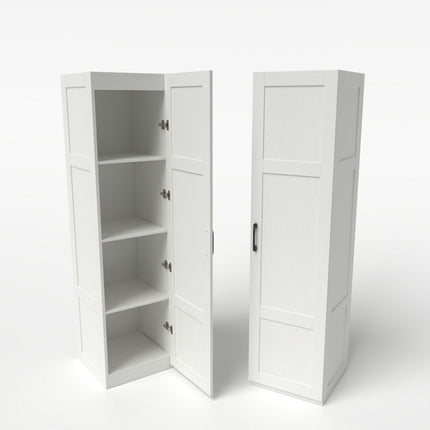 Tall 4-Tier Freestanding Storage Cabinet, White