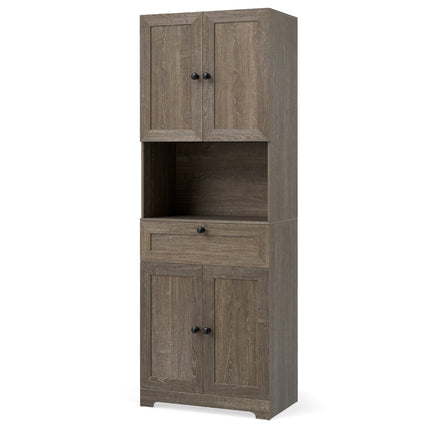 Tall Bathroom Cabinet with 4 Doors, 1 Drawer, Adjustable Shelf